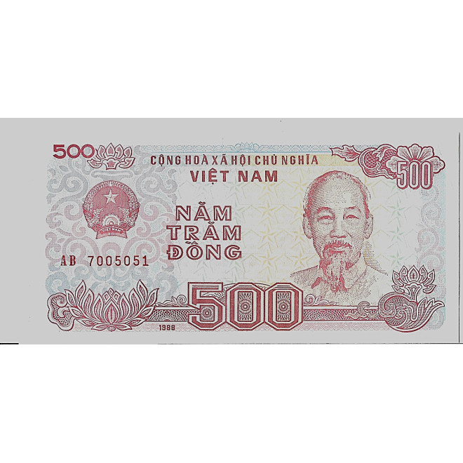 Banknot Wietnam 500 Dong 1988 - UNC