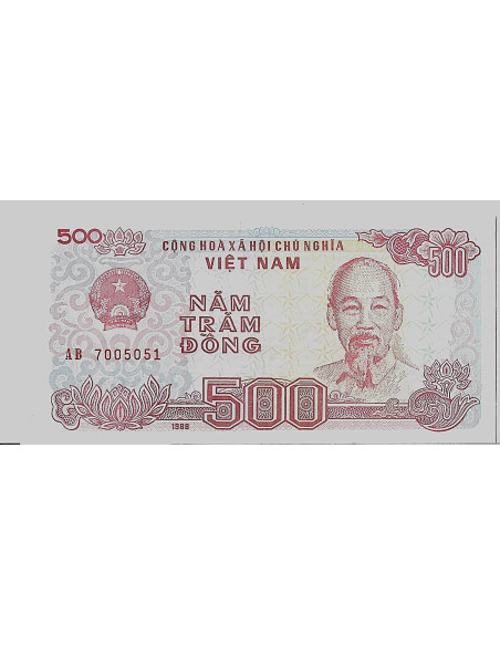 Banknot Wietnam 500 Dong 1988 - UNC