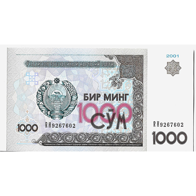 Banknot Uzbekistan 1000 Som 2001 - UNC