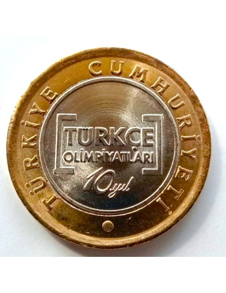Moneta Turcja 1 Lira 2021100 lat Gaziantepu