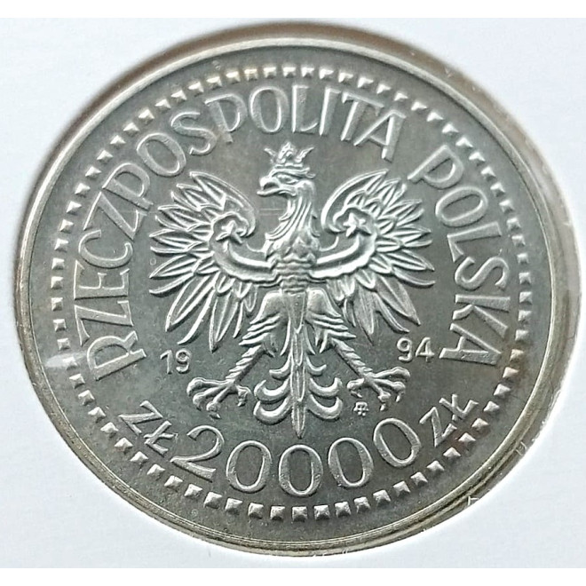 Moneta 20 000 Złotych 1994 75 lat Związku Inwalidów Wojennych RP