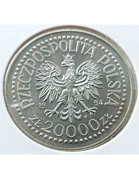 Moneta 20 000 Złotych 1994 75 lat Związku Inwalidów Wojennych RP