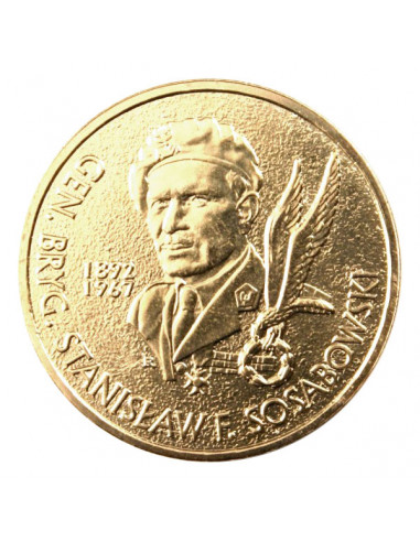 Awers monety 2 zł 2004 Generał brygady Stanisław F. Sosabowski 18921967