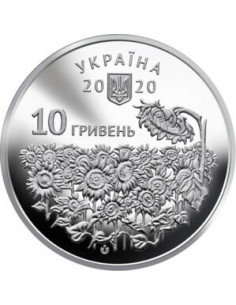 Awers monety Ukraina 10 Hrywien 2020 Dzień Pamięci Poległych Obrońców Ukrainy 2