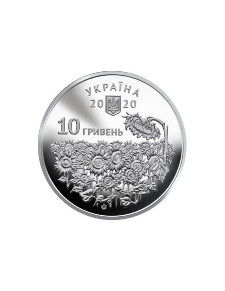Rewers monety Ukraina 10 Hrywien 2020 Dzień Pamięci Poległych Obrońców Ukrainy