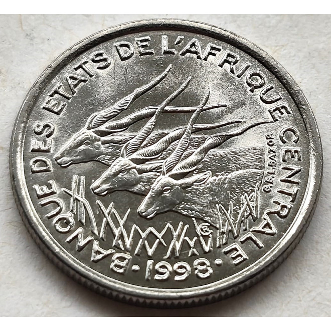 Moneta BEAC 50 Franków CFA 1998