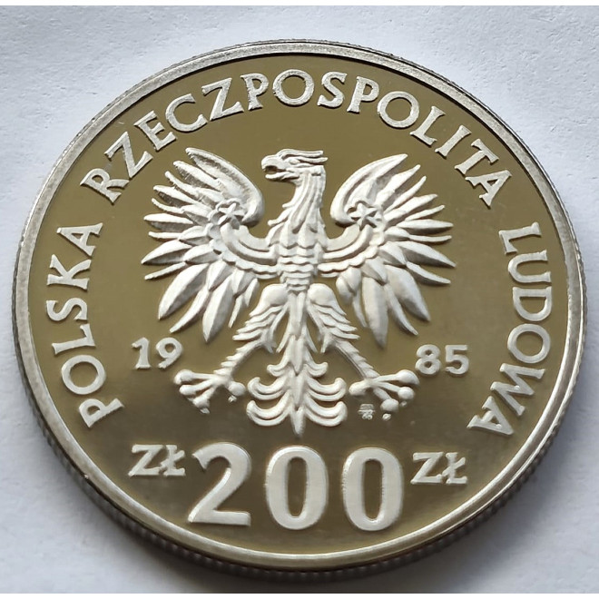 Moneta 200 Złotych 1985 Mistrzostwa Świata FIFA 1986 /próba/