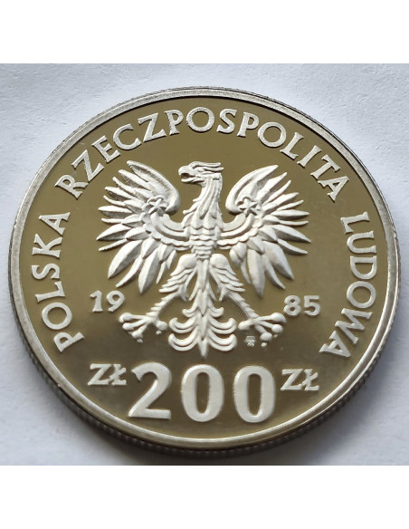 Moneta 200 Złotych 1985 Mistrzostwa Świata FIFA 1986 /próba/