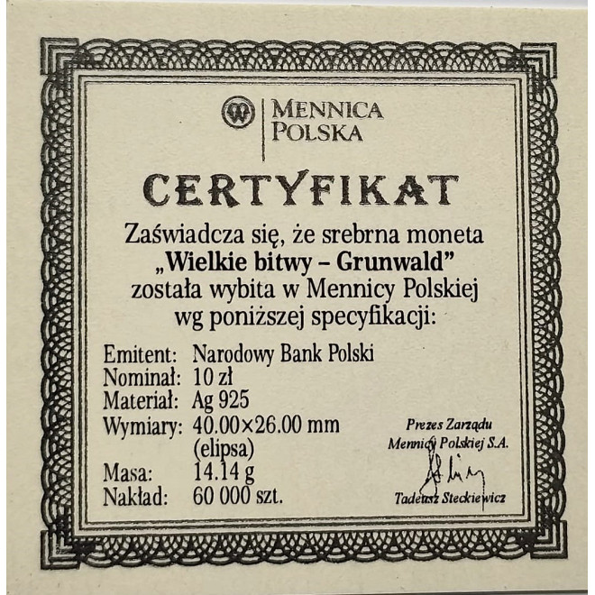 Moneta 10 Złotych 2010 95. rocznica urodzin Jana Twardowskiego