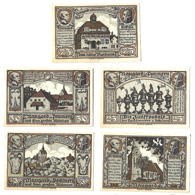 Zestaw z 5 banknotów - Notgelt Nowogard