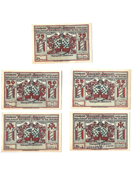 Zestaw z 5 banknotów - Notgelt Nowogard