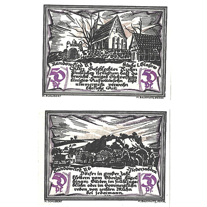 Zestaw z 10 banknotów - Notgelt Szczecin