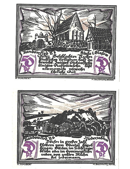 Zestaw z 10 banknotów - Notgelt Szczecin