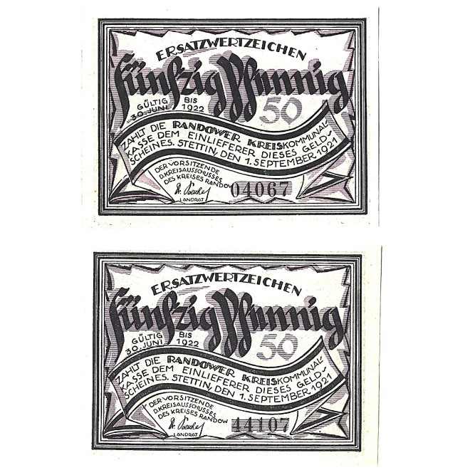 Zestaw z 10 banknotów - Notgelt Szczecin