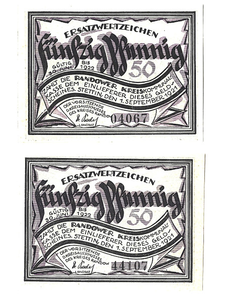 Zestaw z 10 banknotów - Notgelt Szczecin