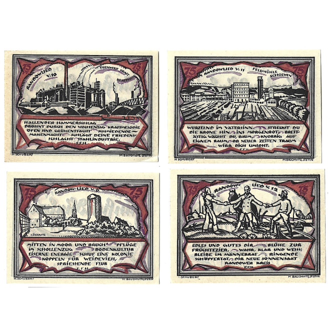 Zestaw z 10 banknotów - Notgelt Szczecin