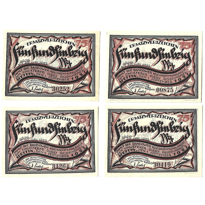 Zestaw z 10 banknotów - Notgelt Szczecin
