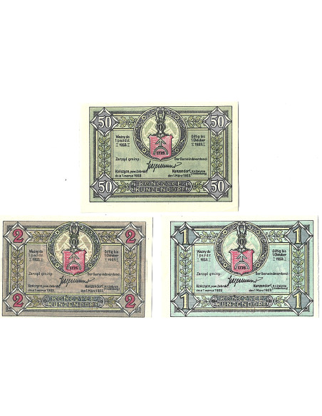Zestaw z 3 banknotów - Notgelt Trzebina