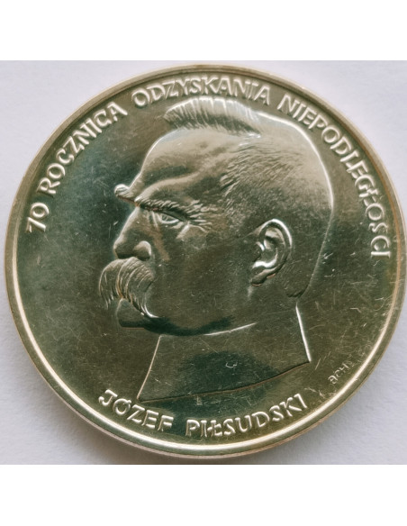 Awers monety 50 000 Złotych 1988 70. rocznica Odzyskania Niepodległości