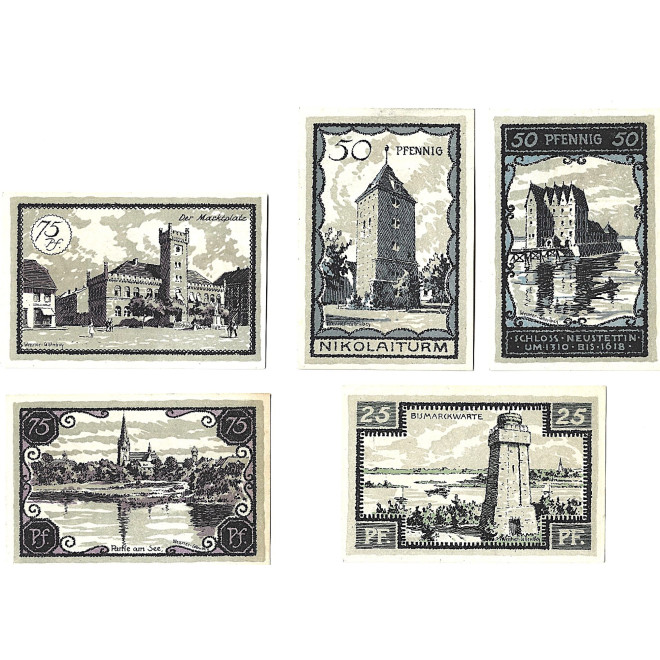 Zestaw z 5 banknotów - Notgelt - Szczecinek