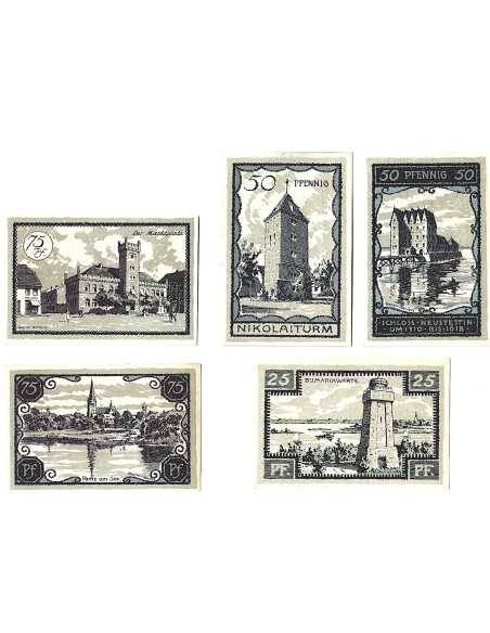 Zestaw z 5 banknotów - Notgelt - Szczecinek