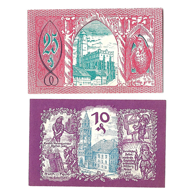 Zestaw z 2 banknotów - Notgelt - Stary Paczków