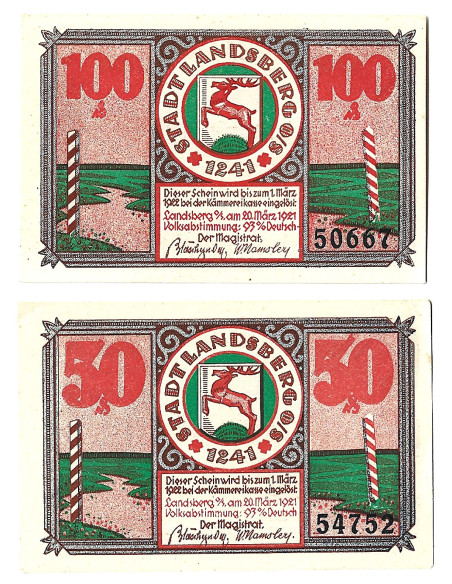 Zestaw z 2 banknotów - Notgelt - Gorzów Śląski
