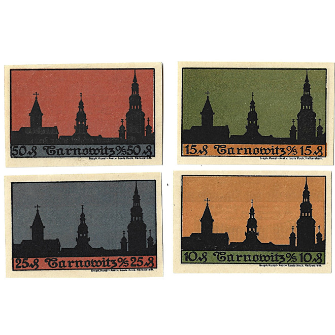Zestaw z 4 banknotów Notgelt - Tarnowskie Góry