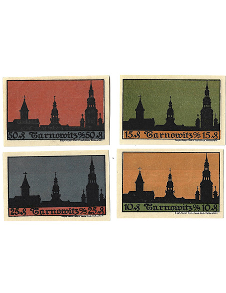 Zestaw z 4 banknotów Notgelt - Tarnowskie Góry