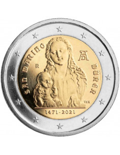 Awers monety San Marino 2 euro 2021 550 rocznica urodzin Albrechta Dürera