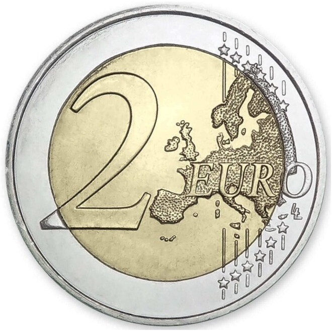 Rewers monety San Marino 2 euro 2020 500 rocznica śmierci Raffaello Sanzio