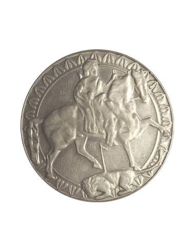 Awers monety 2 Lewy 1981 1300 Lat Bułgaria 681figura jeździecka z Madary