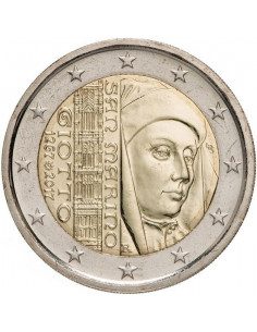Awers monety San Marino 2 euro 2017 750lecie urodzin Giotta di Bondone