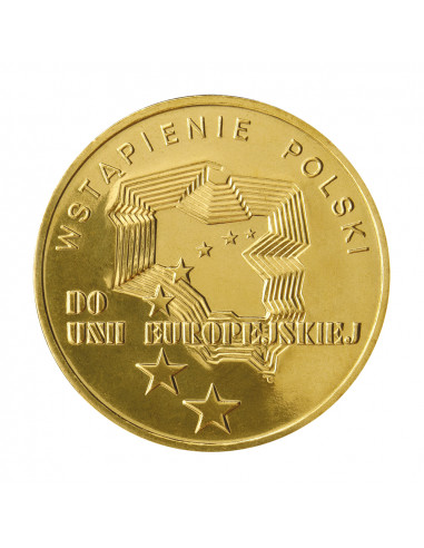 Awers monety 2 zł 2004 Wstąpienie Polski do Unii Europejskiej