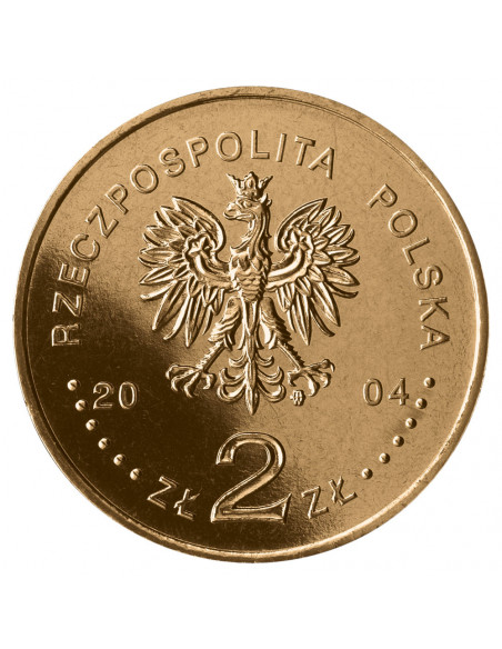 Rewers monety 2 zł 2004 Dzieje złotego: 1 złoty z 1924 r.