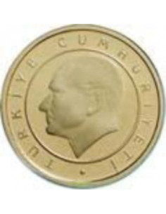Awers monety Turcja 1 Nowy Kurusz 2005