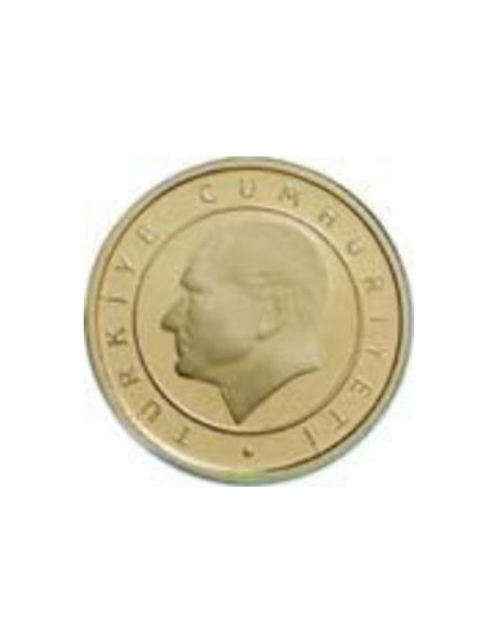 Awers monety Turcja 1 Nowy Kurusz 2005