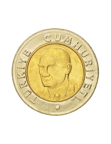 Awers monety Turcja 1 Nowa lira 2005