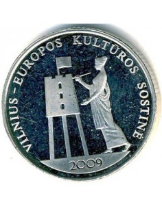 Awers monety Litwa 1 Lit 2009 Wilno Europejska Stolica Kultury