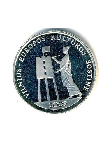 Awers monety 1 Lit 2009 Wilno Europejska Stolica Kultury