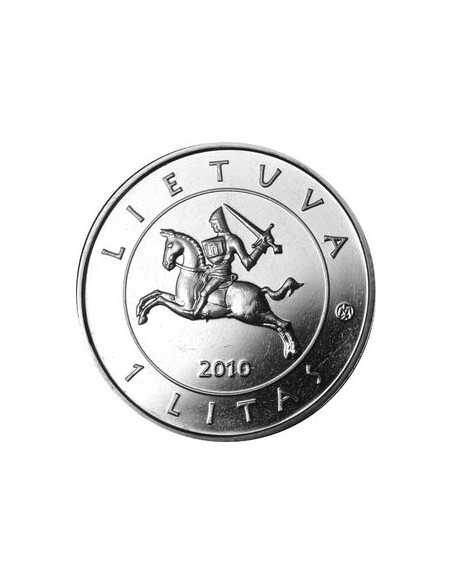 Rewers monety Litwa 1 Lit 2010 600 rocznica bitwy pod Grunwaldem
