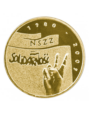 Awers monety 2 zł 2005 25lecie NSZZ „Solidarność”