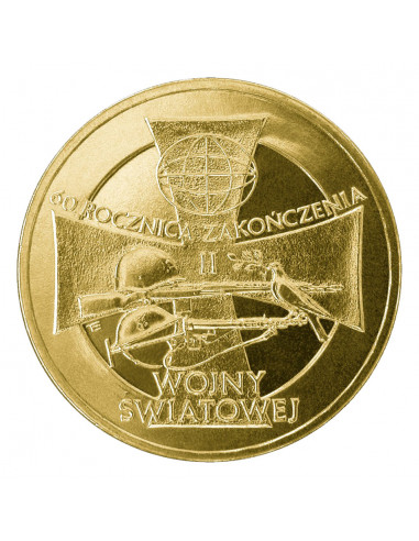 Awers monety 2 zł 2005 60. rocznica zakończenia II wojny światowej