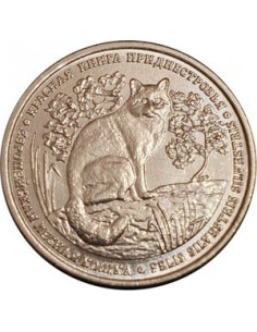 Awers monety Naddniestrze 1 Rubel 2020 Czerwona księga żbik europejski