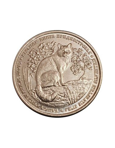 Awers monety Naddniestrze 1 Rubel 2020 Czerwona księga żbik europejski