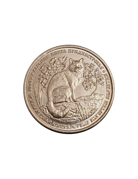 Awers monety Naddniestrze 1 Rubel 2020 Czerwona księga żbik europejski