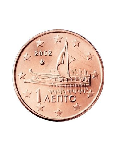 Awers monety Grecja 1 Euro Cent 2002