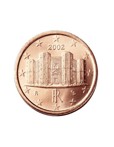 Awers monety 1 Euro Cent 2002 Bari Zamek del Monte