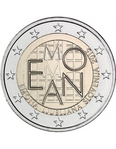 Awers monety Słowenia 2 euro 2015 2000 rocznica założenia Emony