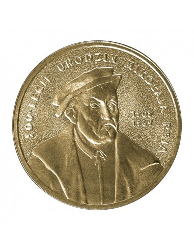 Awers monety 2 zł 2005 Mikołaj Rej 15051569 – 500. rocznica urodzin